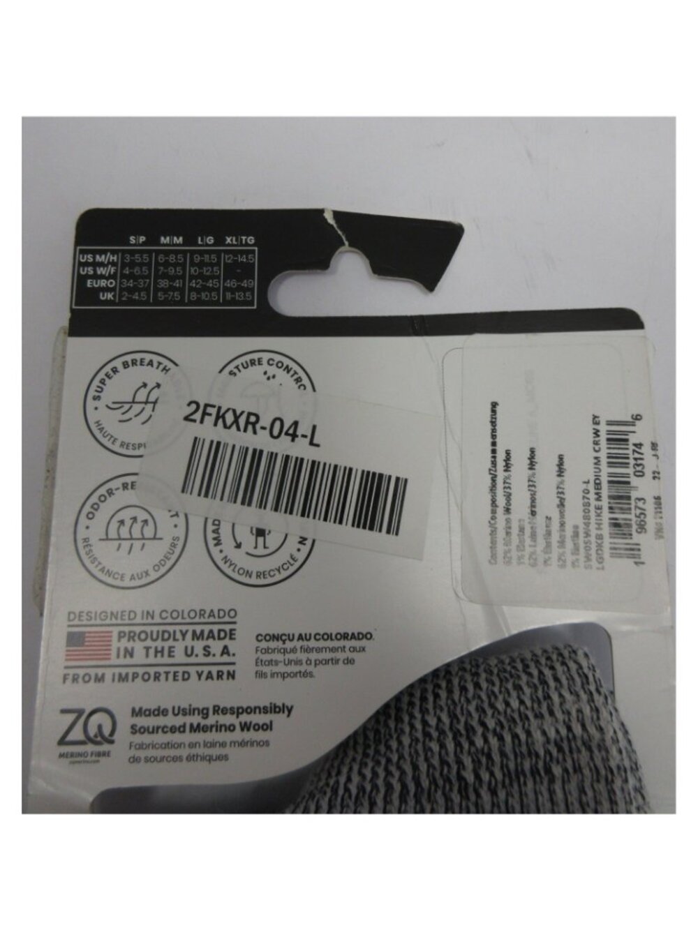 Smartwool Socks Large Wool Blend Edition Full Cushion Hike Crew NEW - Picture 3 of 7